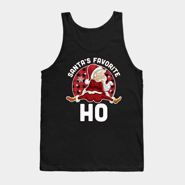 Santa's Favorite Ho - Xmas Naughty Santa Christmas Pajama Tank Top by OrangeMonkeyArt